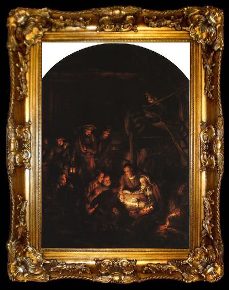 framed  REMBRANDT Harmenszoon van Rijn Adoration of the Shepherds, ta009-2